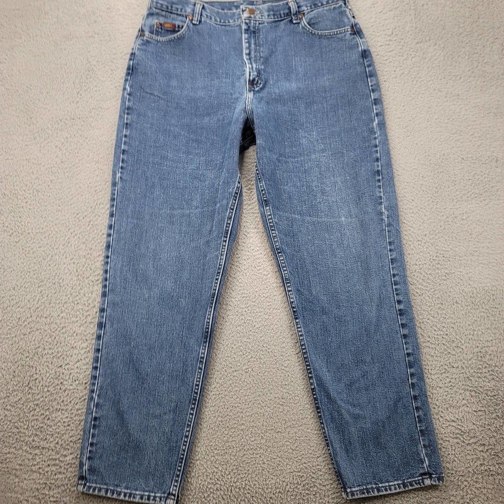 Lee Jeans Womens 16 M Blue Denim Tapered Medium Wash Casual Comfort